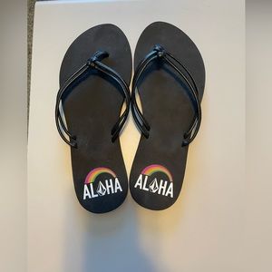 Volcom Women’s Aloha Flip Flops - Black - Size 9